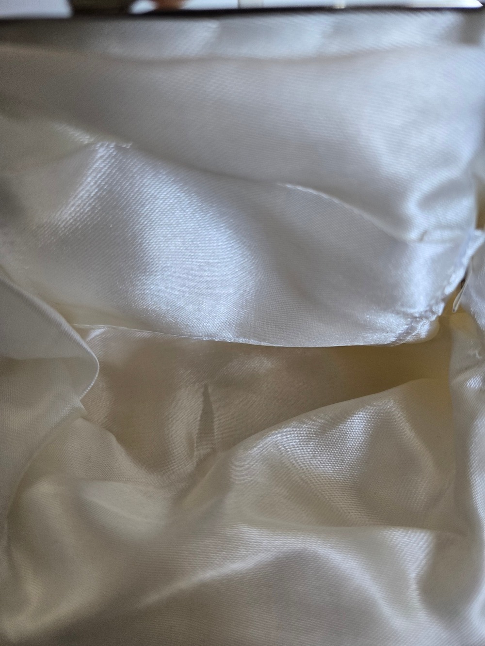 CLUTCH CROSSBODY BAG WHITE BEADED IRIDESCENT BRIDAL WEDDING FORMAL EVENING - Picture 13 of 15